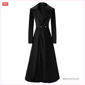 Victorian Trench Coat Double Breasted Long Winter Jacket Vintage Elegant Chic
